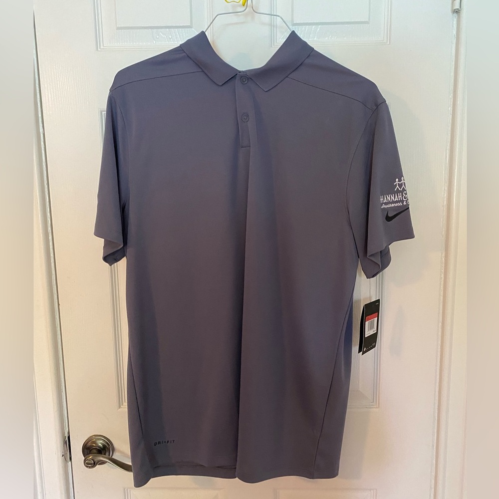 Nike Mens Gray Golf Polo Large Shirt